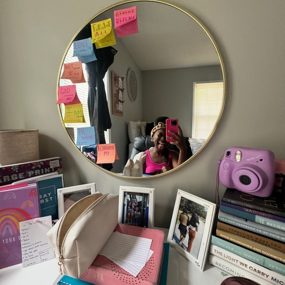 Round Gold Wall Mirror